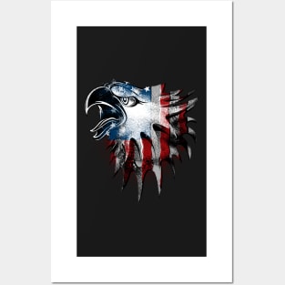American Bald Eagle Patriotic USA Flag Posters and Art
